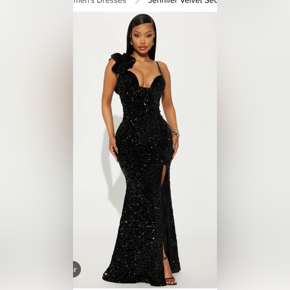 Black Sequin Gown